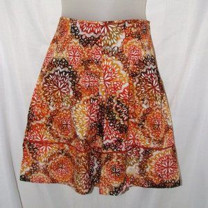 Colorful Print Sz 16 Casual or Dress Cotton Skirt